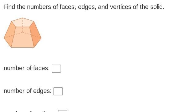 Find the numbers of faces, edges, and vertices of the solid.-example-1