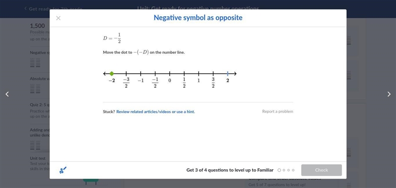 Move the dot -(-D) on the number line-example-1