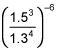 Create an equivalent expression for 1.5 cubed over 1.3 raised to the fourth power-example-1