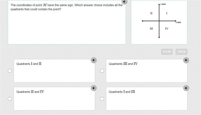 The coordinates of point M have the same sign. Which answer choice includes all the-example-1