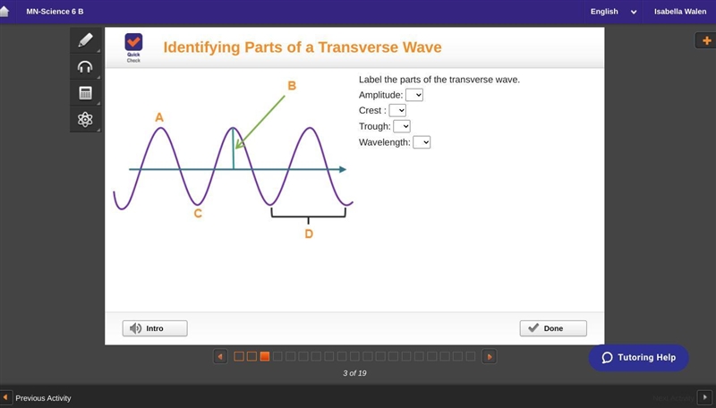 HELP ME PLEASE Label the parts of the transverse wave-example-1