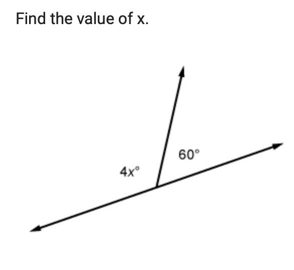 Find the value of x A. 15 B. 56 C. 45 D. 30-example-1