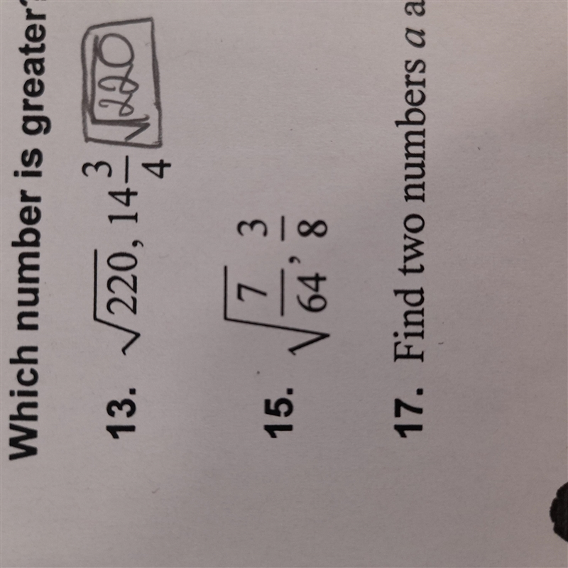 15.) Which number is greater? Explain.-example-1