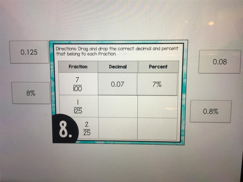 This is a drag and drop and this is an intro to percentages, so if you know this please-example-1