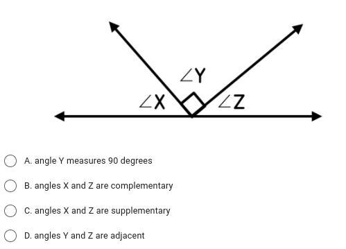 Using the diagram below, determine which statement is NOT true.-example-1