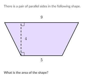 There is a pair of parallel sides in the following shape. What is the area of the-example-1