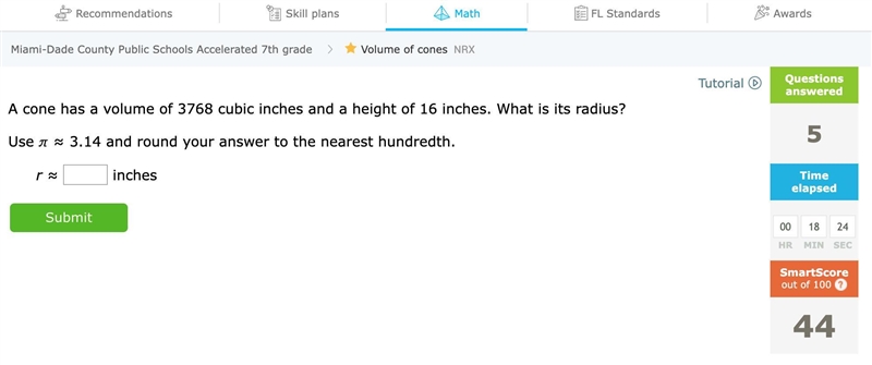 Help please Asap! D: Im running out of timeeee A cone has a volume of 3768 cubic inches-example-1