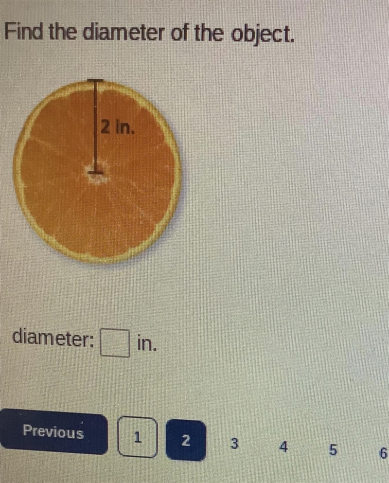 Find 5he diameter of the object-example-1