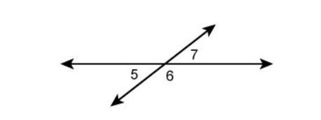 100 points: The diagram shown is two intersecting lines. The measure of <5 is 66°. (a-example-1