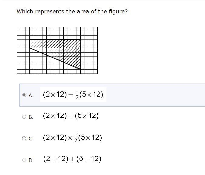 Which represents the area of the figure? A. B. C. D. and sorry I didn't pick A-example-1