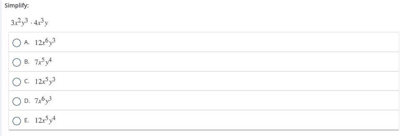 3x^2 y^3 x 4^3 y simplyfy the number but I don't know which-example-1