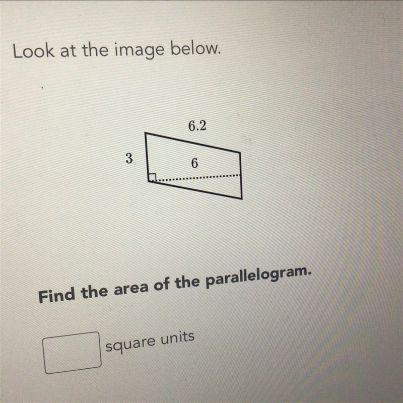 Look at the image below. Find the area of the parallelogram. _____ square units-example-1