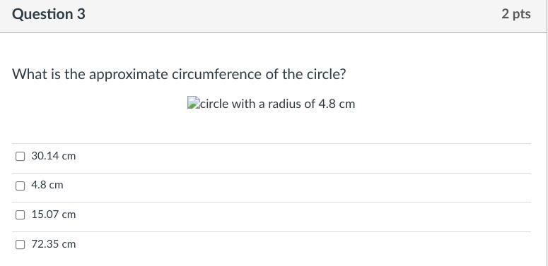 What is the approximate circumference of the circle?-example-1