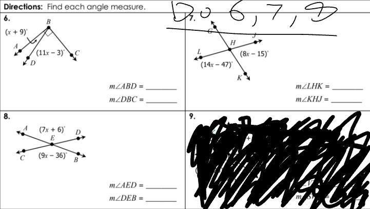 HELP ASAP!!! DUE IMMEDIATELY!!! 3. Find Each Angle Measure. you only need to say the-example-1