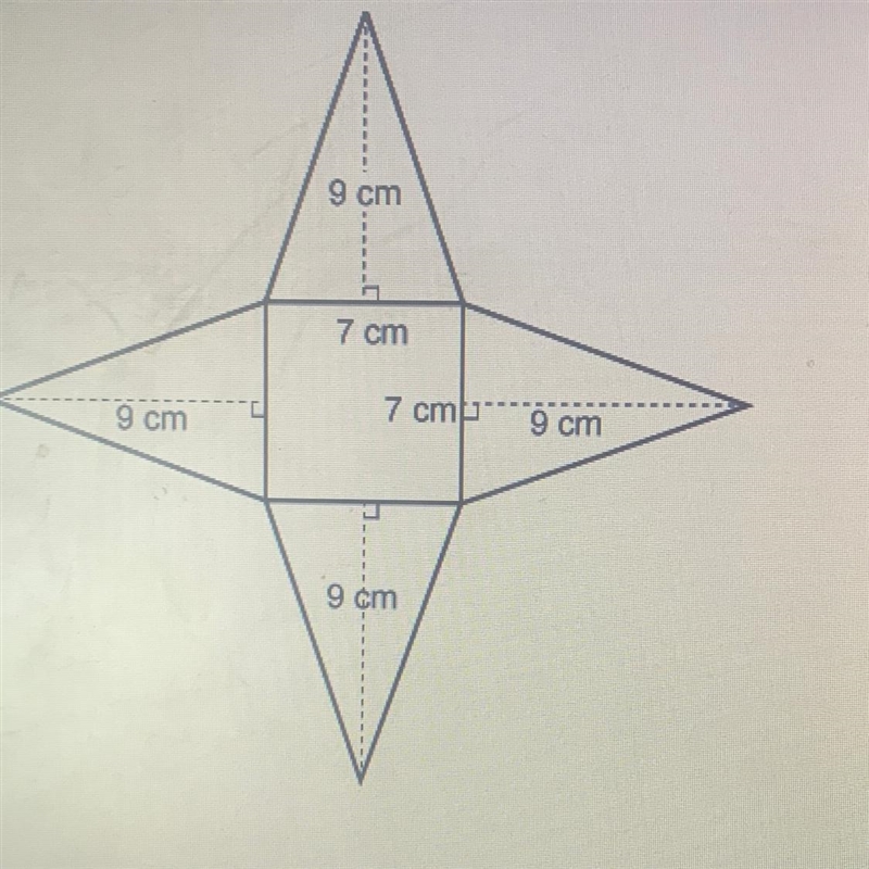 What is the surface area of the square pyramid represented by the net? Enter your-example-1