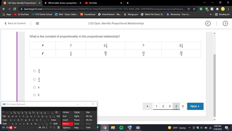 What is the constant of proportionality in this proportional relationship?-example-1