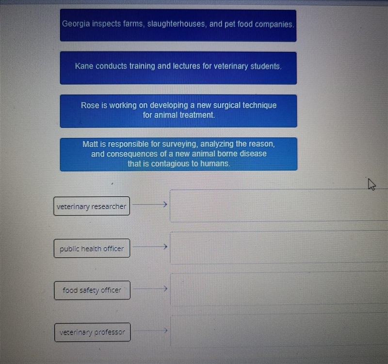 Match the given work profiles to their respective job roles. NEED ASAP​-example-1