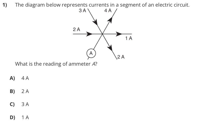 How to find ammeter reading based of diagram of arrows?-example-1