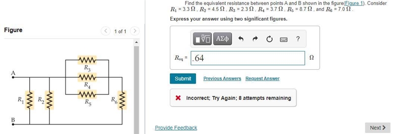 Find the equivalent resistance between points A and B shown in the figure(Figure 1). Consider-example-1