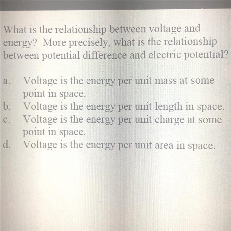 what is the relationship between voltage and energy? more precisely what is the relationship-example-1