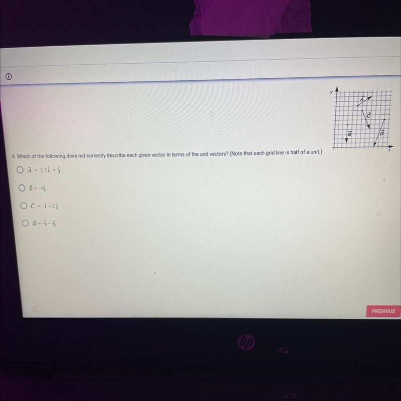 Which of the following does not correctly describe each given vector in terms of the-example-1