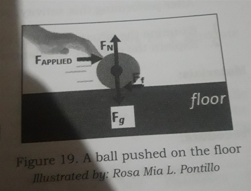 What are the forces that act on the ball pushed on the floor?​-example-1