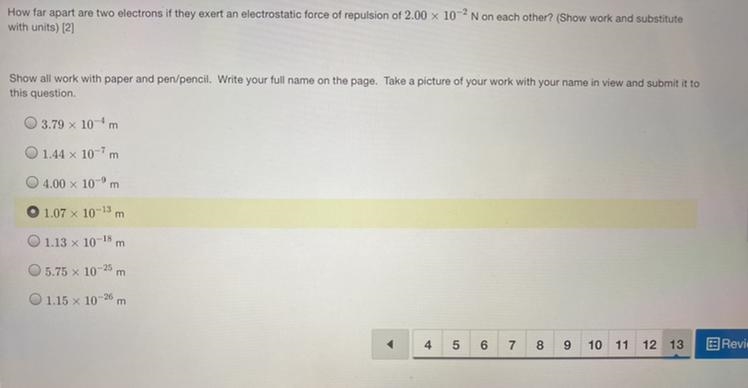 How far apart are two electrons if they exert an electrostatic force of repulsion-example-1