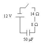 Find the currents through the 8 Ω resistor at the instant that the switch is closed-example-1