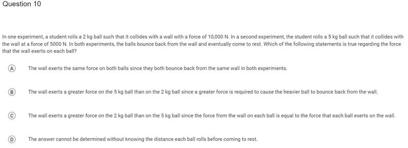 AP Physics 1 dynamics practice set 1 question 10 MCQ-example-1