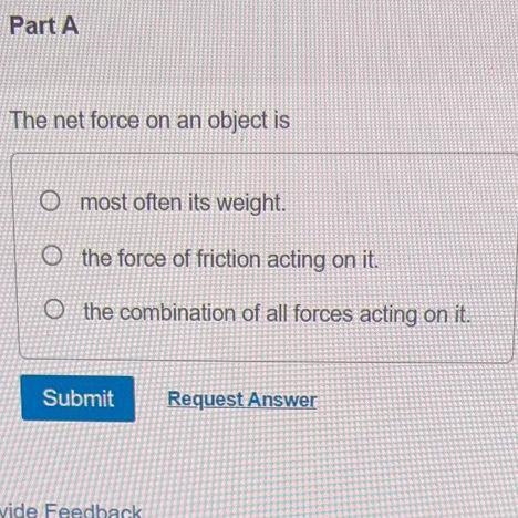 The net force on an object is-example-1