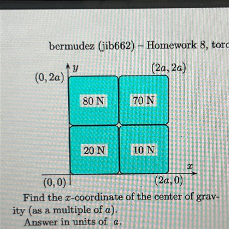 Find the x-coordinate and y-coordinates of the center of gravity (as a multiple of-example-1