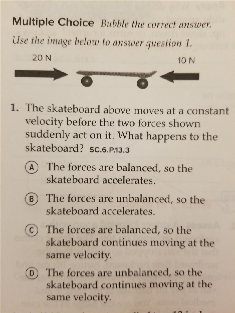 Multiple Choice Bubble the correct answer. Use the image below to answer question-example-1