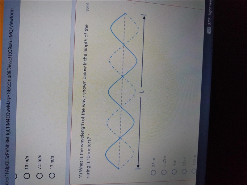 What is the wavelength of the wave if the length of the string is 10 meters?-example-1