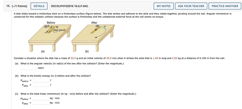 See attached Question, part cangular velocity (part A): 0.136 rad/s-example-1