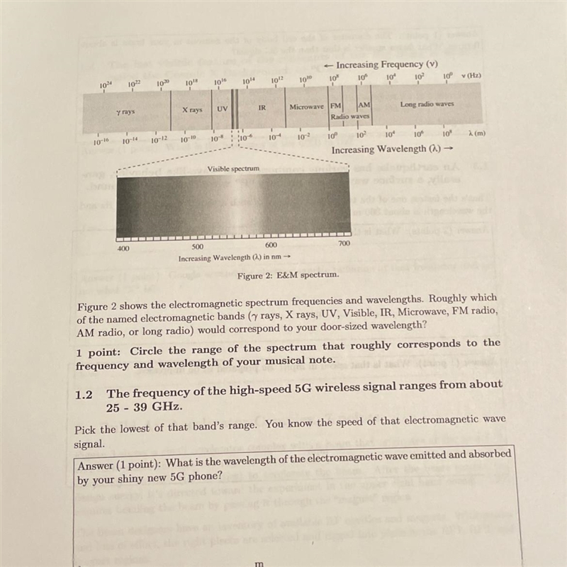 What is the wavelength of the electromagnetic wave emitted and absorbed by a phone-example-1