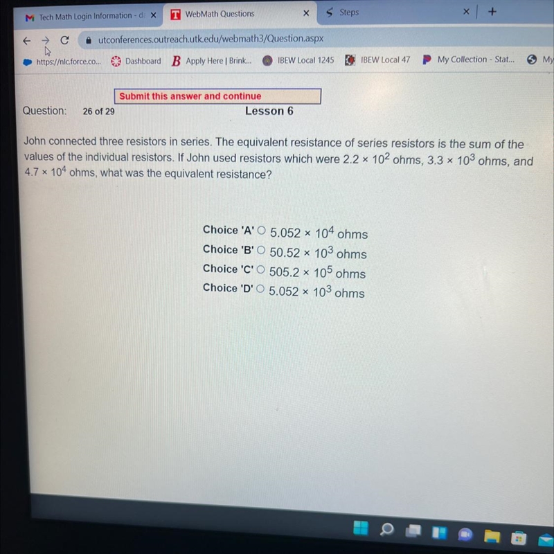 What is the equivalent resistance for a series circuit with three resistors-example-1