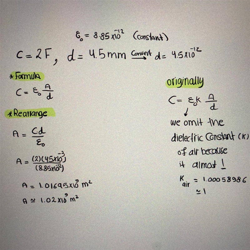 A 2.0 F capacitor is required. What should the area of the plates be if they are to-example-1