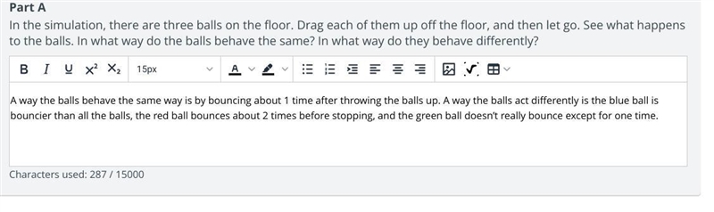 In the simulation, there are three balls on the floor. Drag each of them up off the-example-1