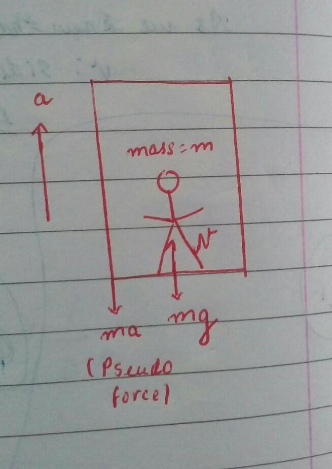 24. An elevator is moving vertically up with an acceleration a. The force exerted-example-1