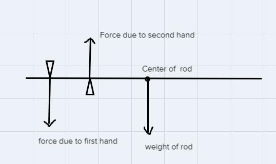 5. Etienne supports a rod as illustrated in the figure. What is the force exerted-example-1