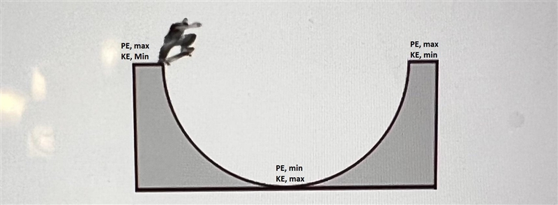 The picture below shows a skateboarder just before he drops down a ramp. Assume the-example-1