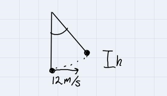 A man running at a speed of 12m/s grabs a rope and swings upward. What is the maximum-example-1