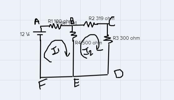 find the items on the circuit, Total Req, Total Current (IT), I1, I2, and the voltage-example-1