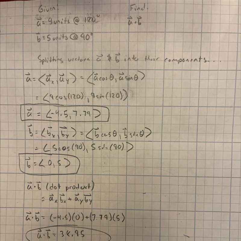 15. A vector a in the xy-plane has a length of 9 units and points in a direction that-example-1