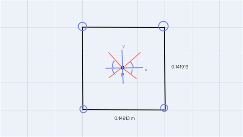 Four wires running through the corners of a square with sides of length 14.913 cm-example-2