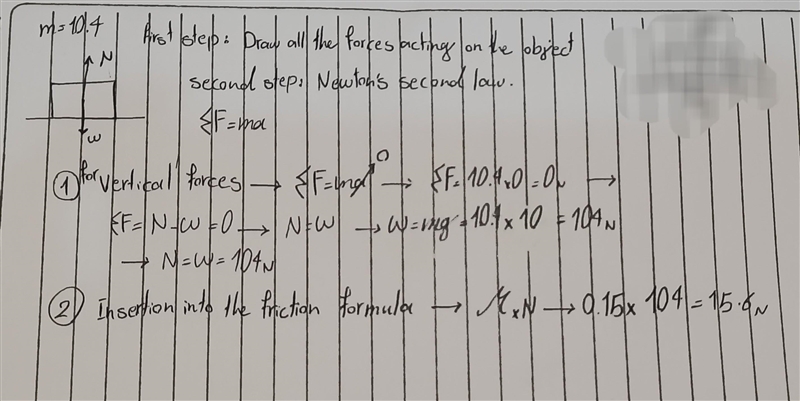 if a 10.4 kg block rests on a rough horizontal table with a coefficient of friction-example-1