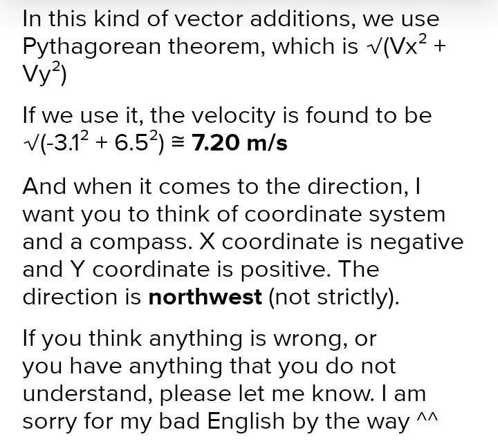 A body moves in an x-y plane with a velocity vm/s. The component of v are Vx=5m/s-example-1