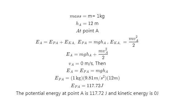 A 1-kilogram coconut falls out of a tree from a height of 12 meters. Determine the-example-1