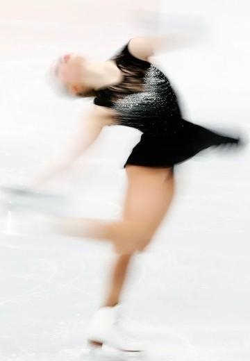 If an ice skater pulls their hands towards their body, will their angular momentum-example-1