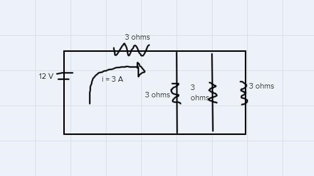 A voltage of 12 V is applied across a circuit with one 3 0hm resistor in series and-example-1